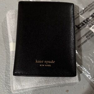 NWT Kate Spade Black leather passport holder
